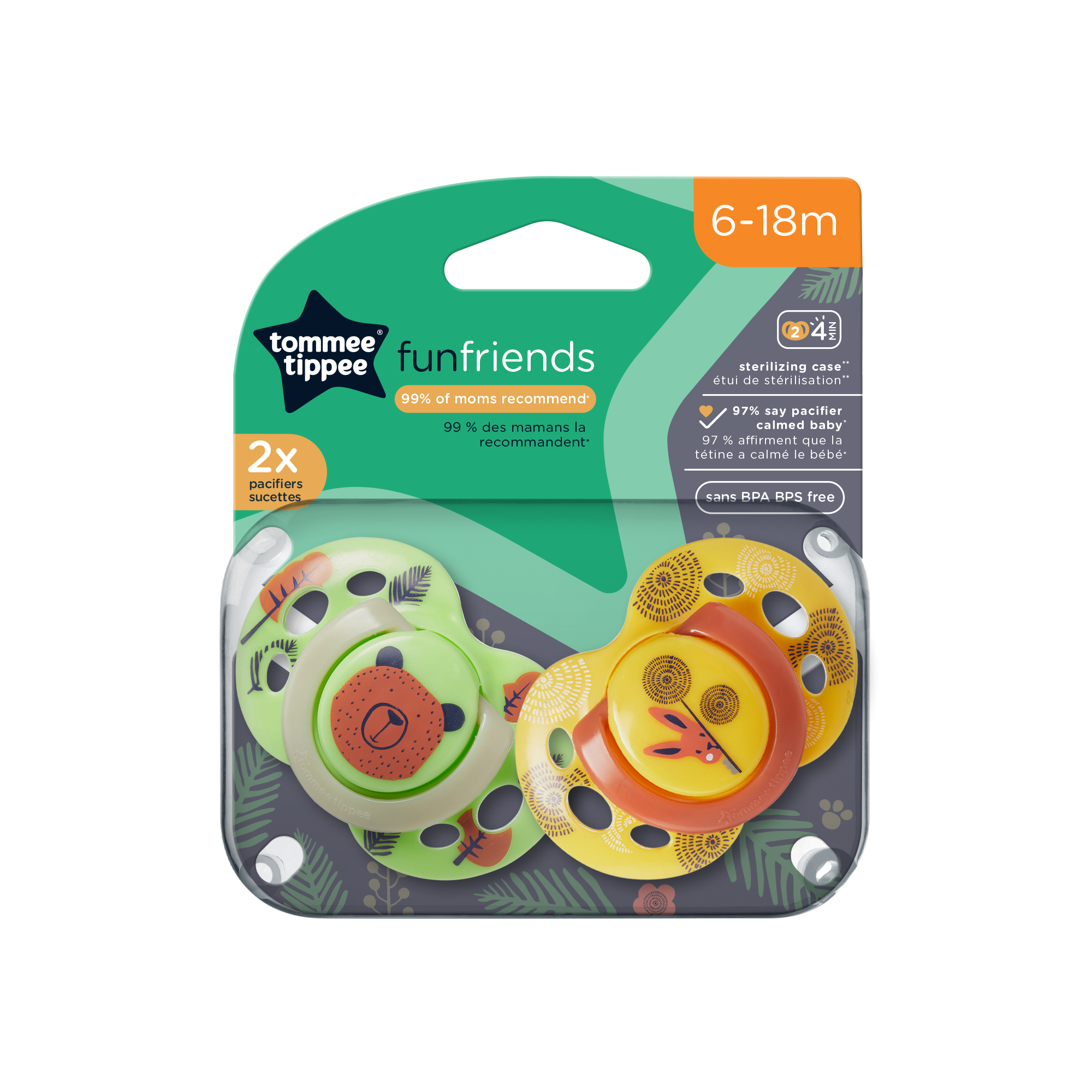 6-18M Fun Style Pacifiers 2-PK Tommee Tippee 533457