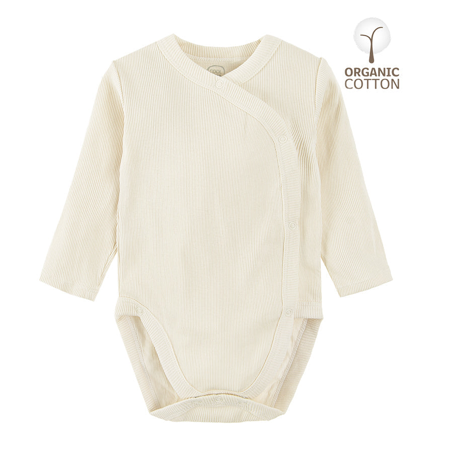 Boy's Long Sleeves Bodysuit Organic Cotton White CC CNG2400381