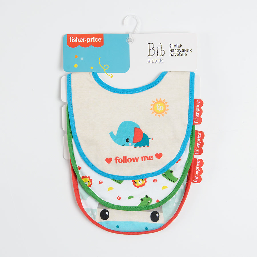 Baby Bib Mix Animals Fisher Price Set 3 Pcs CC LTB2403144 00