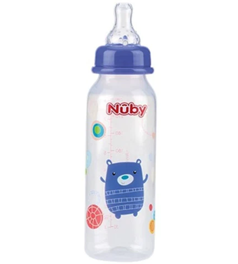 Nuby Standard Neck Bottle 240ml - Blue